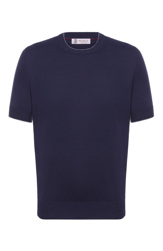 Хлопковый джемпер Brunello Cucinelli M29805200 Синий M29805200