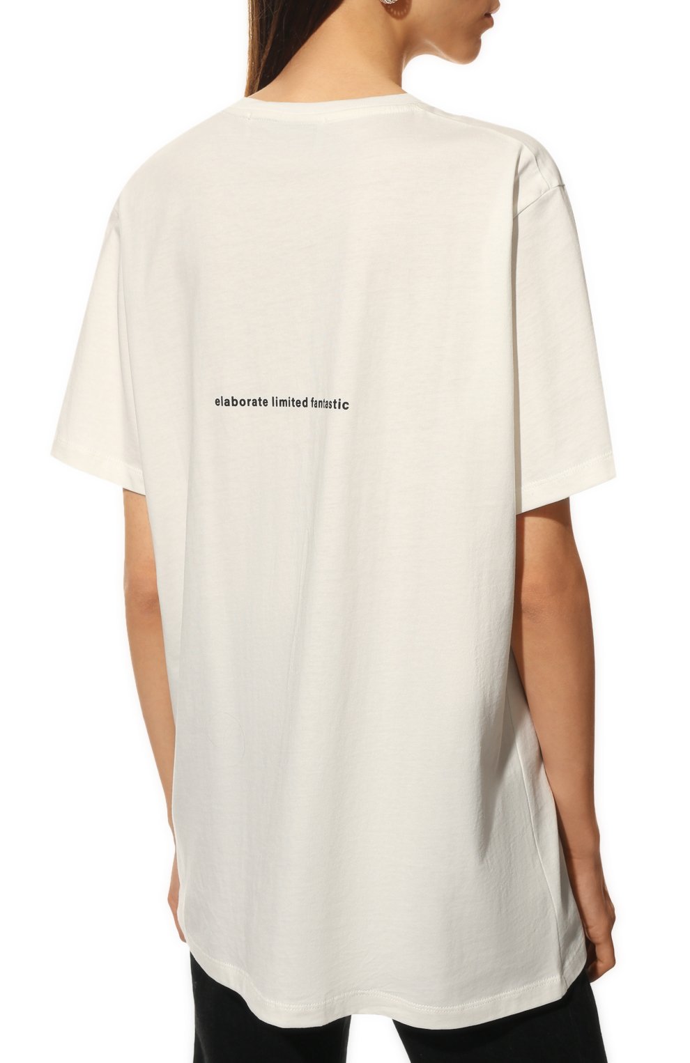 Хлопковая футболка SASHAVERSE молочного цвета по цене 6890 руб., арт. TSHIRT1SS22, фото 4 Хлопковая футболка SASHAVERSE, арт. TSHIRT1SS22, фото 4