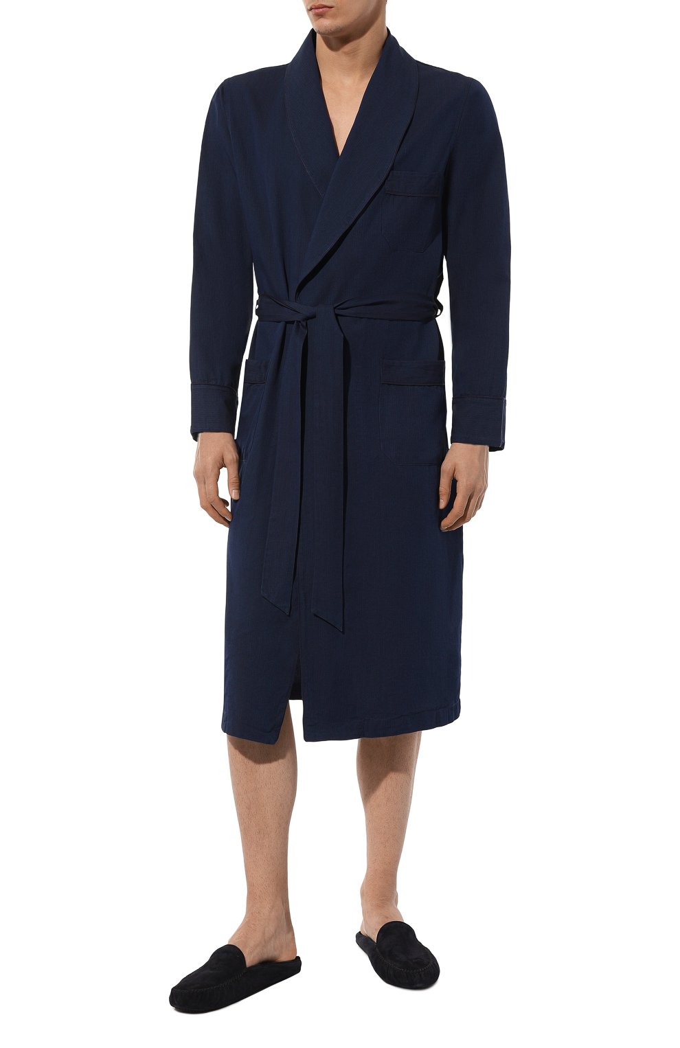 Хлопковый халат ROBERTO RICETTI темно-синего цвета по цене 41400 руб., арт. VESTAGLIA R0BE/C3104, фото 2 Хлопковый халат ROBERTO RICETTI, арт. VESTAGLIA R0BE/C3104, фото 2