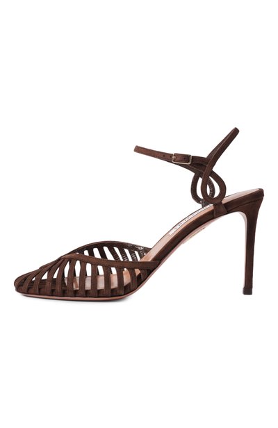 Замшевые туфли sweet surrender 85 AQUAZZURA темно-коричневого цвета по цене 105000 руб., арт. SWRMIDP0-SUE-ESP, фото 4 Замшевые туфли sweet surrender 85 AQUAZZURA, арт. SWRMIDP0-SUE-ESP, фото 4