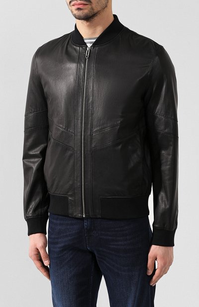 Кожаный бомбер HUGO, арт. 50401340, фото 3