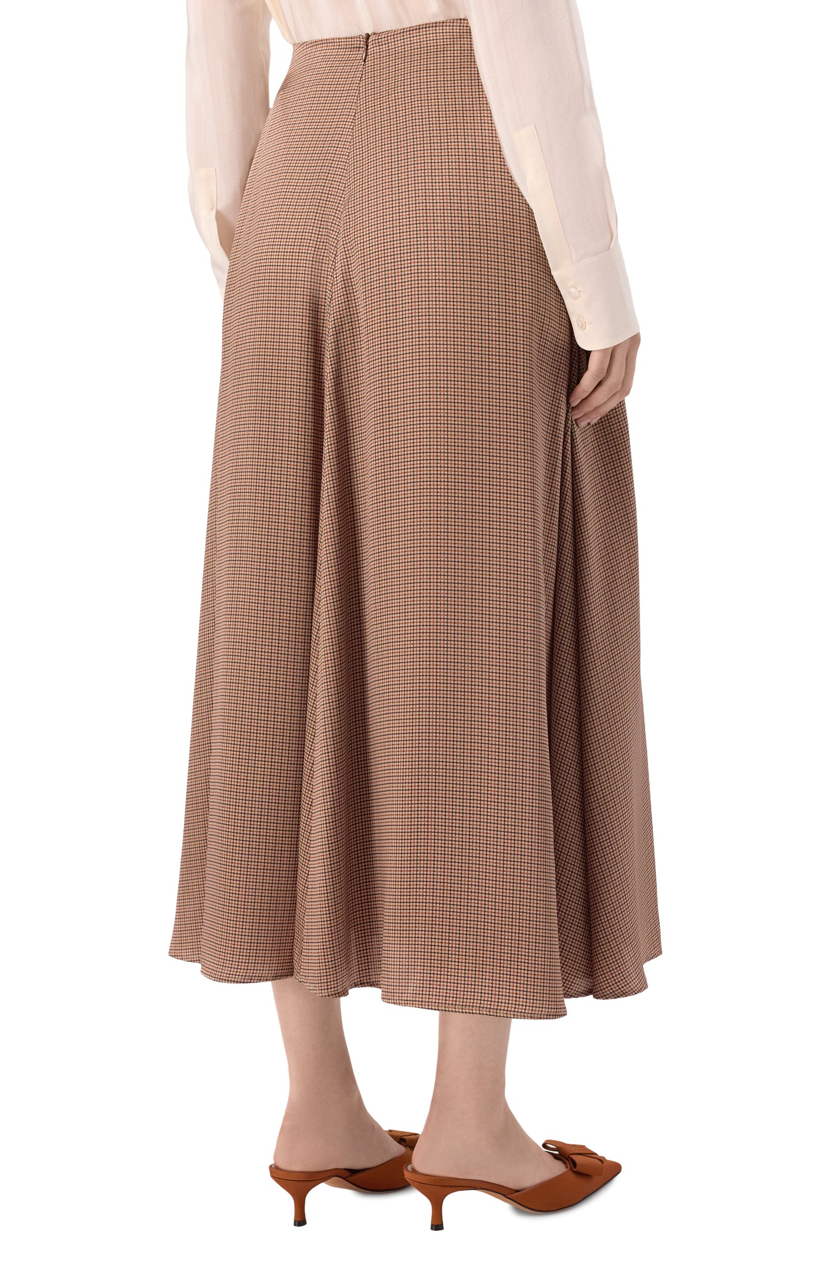Шелковая юбка KITON темно-бежевого цвета по цене 236500 руб., арт. D58208K0584I, фото 4 Шелковая юбка KITON, арт. D58208K0584I, фото 4