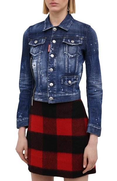 Джинсовая куртка DSQUARED2 синего цвета по цене 74850 руб., арт. S75AM0822/S30342, фото 3 Джинсовая куртка DSQUARED2, арт. S75AM0822/S30342, фото 3