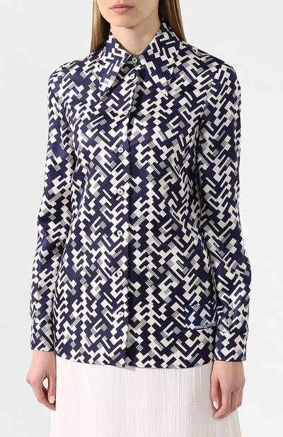 Шелковая рубашка PRADA, арт. P431E-1WUX-F0216, фото 3