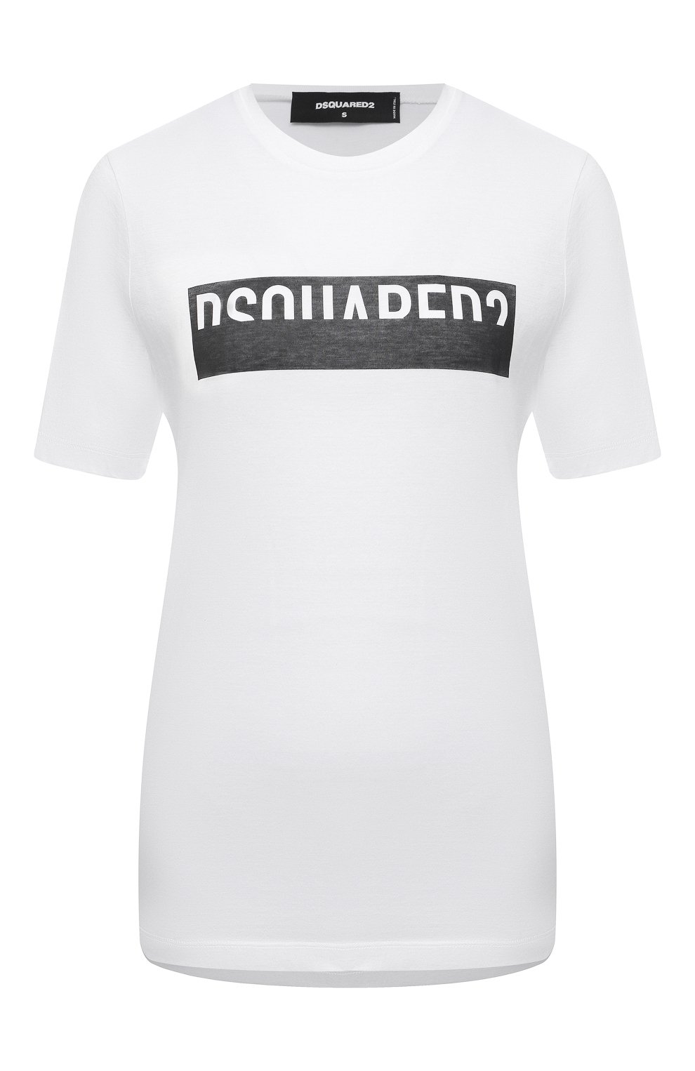 Хлопковая футболка DSQUARED2 белого цвета по цене 22650 руб., арт. S75GD0153/S23848, фото 1 Хлопковая футболка DSQUARED2, арт. S75GD0153/S23848, фото 1