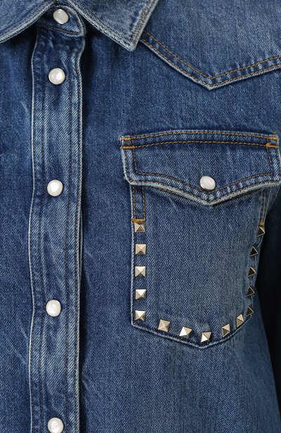 Джинсовая блуза прямого кроя с потертостями VALENTINO, арт. MB3DB00L/48G, фото 5