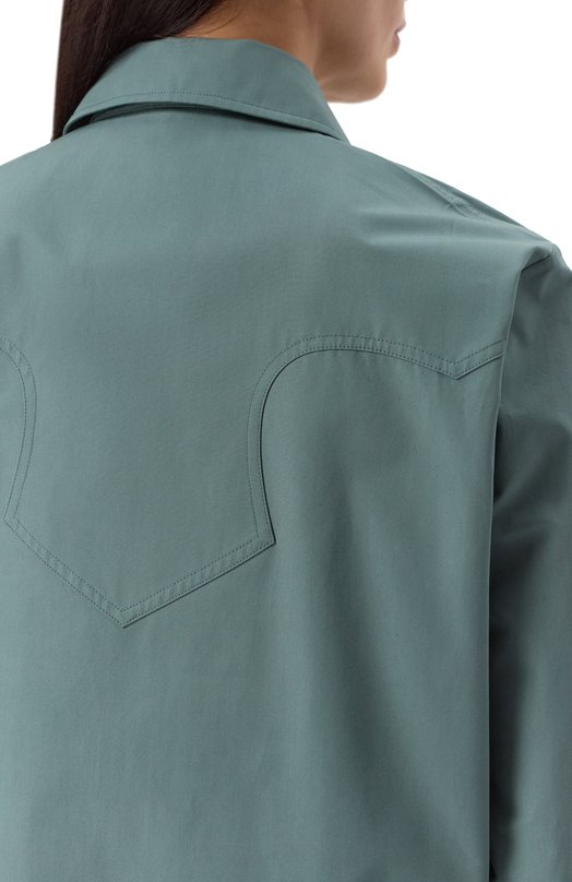 Хлопковая блузка Jil Sander J03DL0196-J45002 Голубой  J03DL0196-J45002 Фото 5