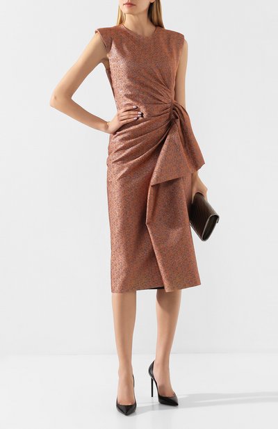 Платье с оборкой DRIES VAN NOTEN золотого цвета по цене 129500 руб., арт. 192-11097-8141, фото 2 Платье с оборкой DRIES VAN NOTEN, арт. 192-11097-8141, фото 2