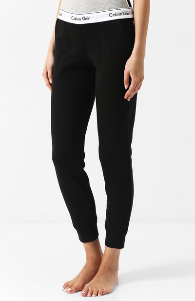 Хлопковые джоггеры с эластичным поясом CALVIN KLEIN, арт. QS5716E, фото 3