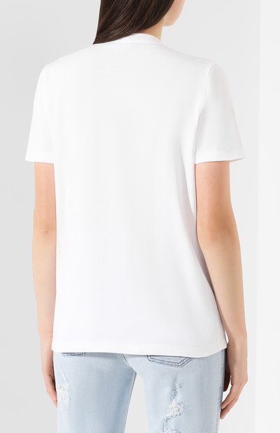 Хлопковая футболка BALMAIN голубого цвета по цене 118500 руб., арт. SF21159/P021, фото 4 Хлопковая футболка BALMAIN, арт. SF21159/P021, фото 4