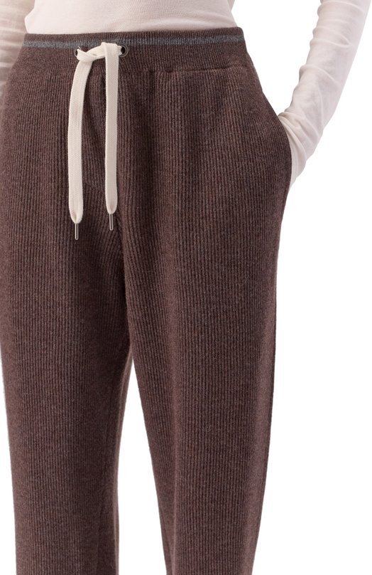 Брюки из шерсти и кашемира Brunello Cucinelli M16222799 Коричневый  M16222799 Фото 5