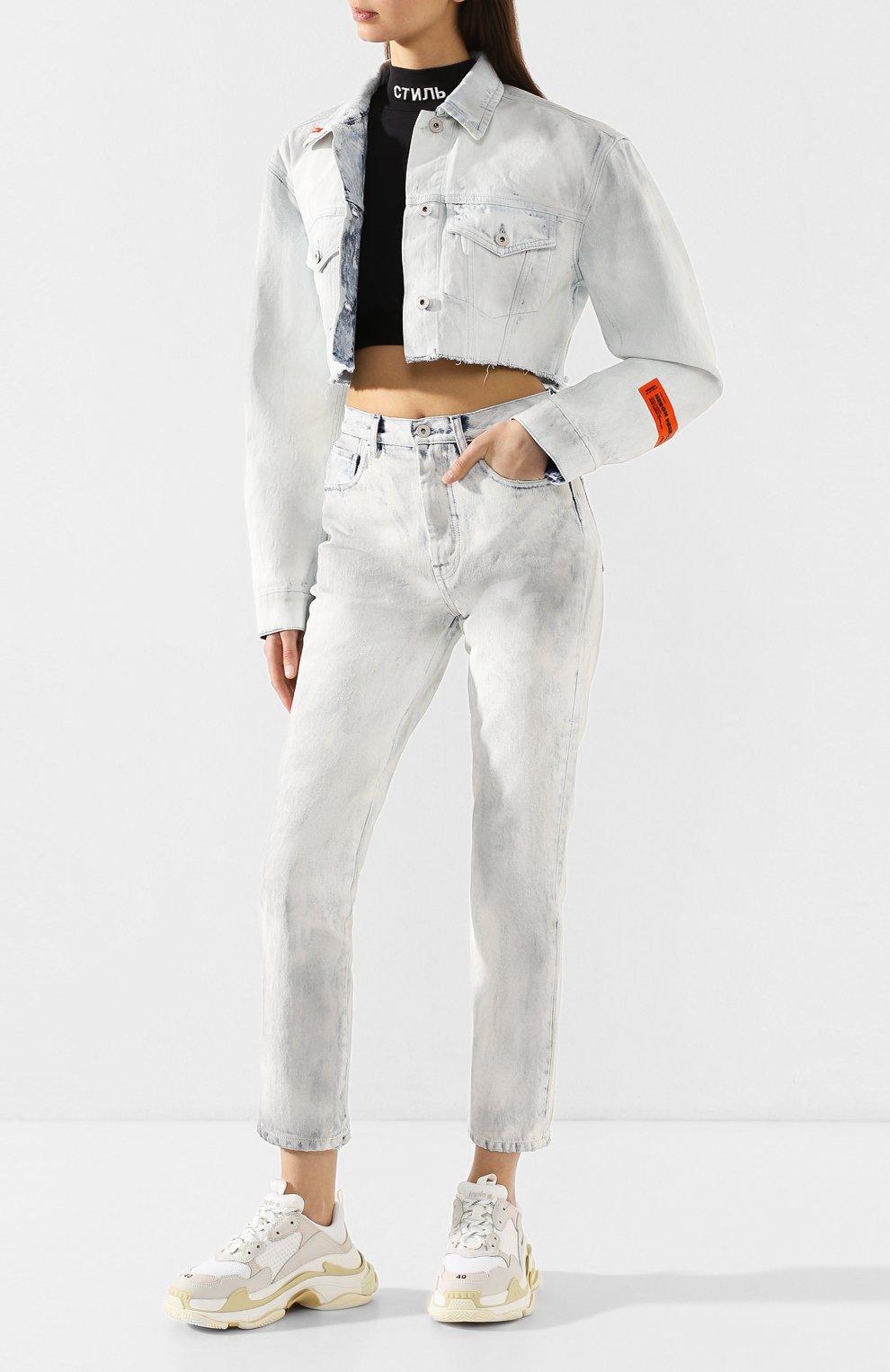 Джинсовая куртка HERON PRESTON голубого цвета по цене 72450 руб., арт. HWYE001R20641008W205, фото 2 Джинсовая куртка HERON PRESTON, арт. HWYE001R20641008W205, фото 2