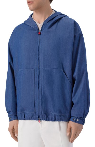 Хлопковая куртка KITON синего цвета по цене 81900 руб., арт. UMC015H0922702_4XL-8XL, фото 3 Хлопковая куртка KITON, арт. UMC015H0922702_4XL-8XL, фото 3