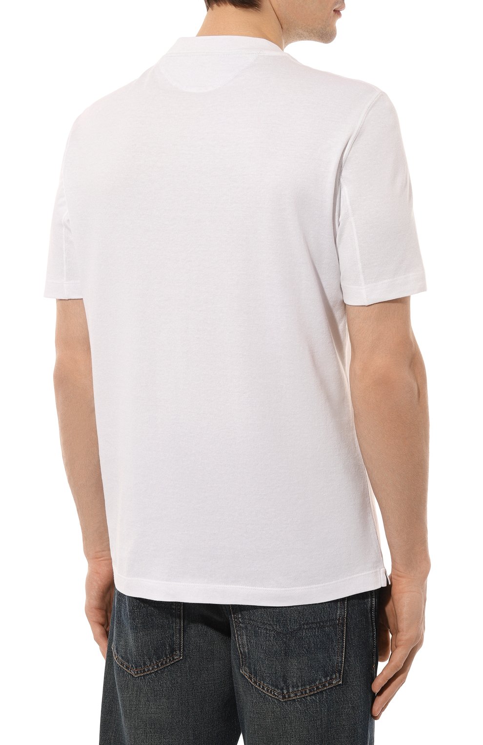 Футболка из хлопка и льна BRUNELLO CUCINELLI, арт. MTS798440, фото 4