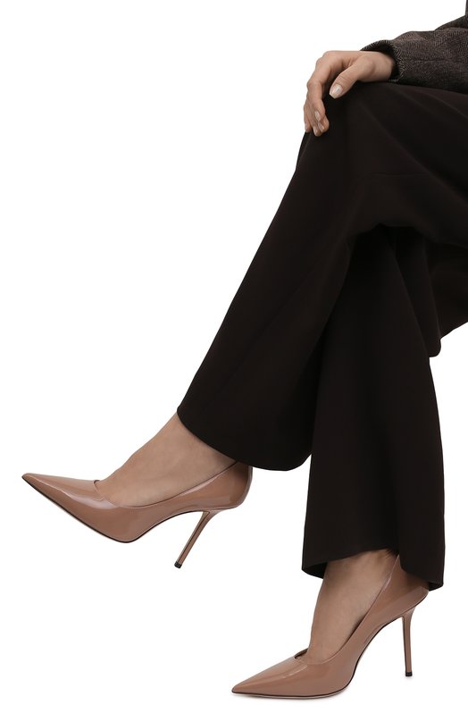 Кожаные туфли Love 100 Jimmy Choo L0VE 100/PWJ Бежевый  L0VE 100/PWJ Фото 3
