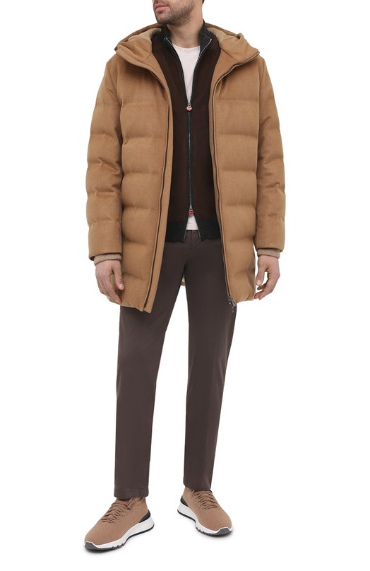 Комбинированный кардиган Kiton UK1276 Коричневый  UK1276 Фото 2
