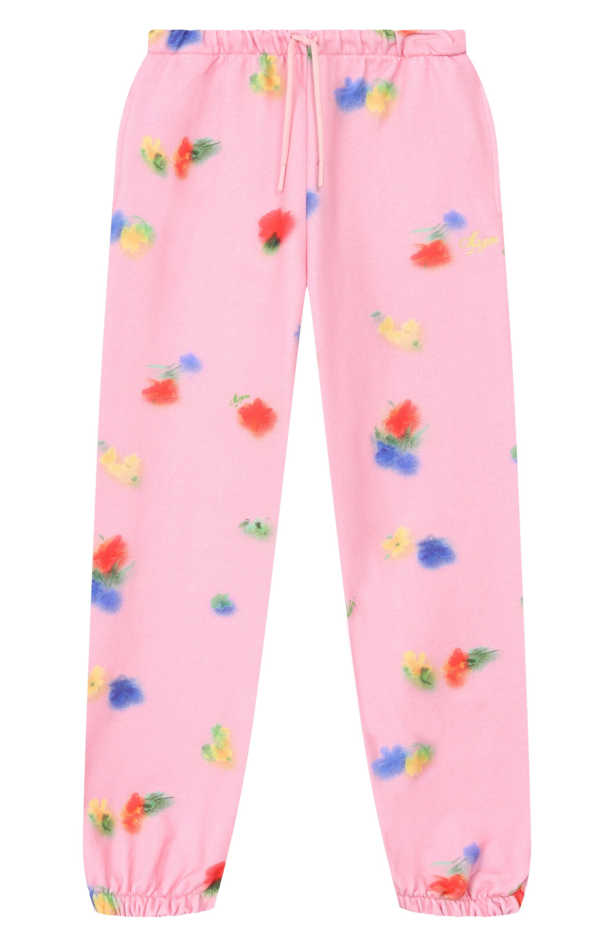 Хлопковые джоггеры MSGM KIDS розового цвета по цене 13200 руб., арт. S6MSJGFP282, фото 1 Хлопковые джоггеры MSGM KIDS, арт. S6MSJGFP282, фото 1