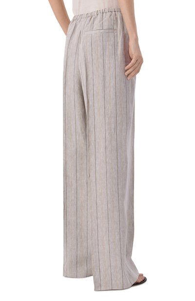 Льняные брюки 12 STOREEZ светло-серого цвета по цене 19000 руб., арт. 137570, фото 4 Льняные брюки 12 STOREEZ, арт. 137570, фото 4