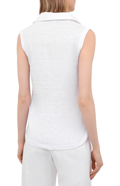 Льняной топ KITON белого цвета по цене 67800 руб., арт. D51742X08T54, фото 4 Льняной топ KITON, арт. D51742X08T54, фото 4