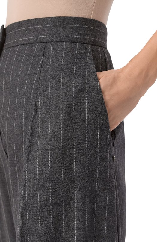 Брюки из шерсти и вискозы Sportmax BELGI01234 Серый  BELGI01234 Фото 5