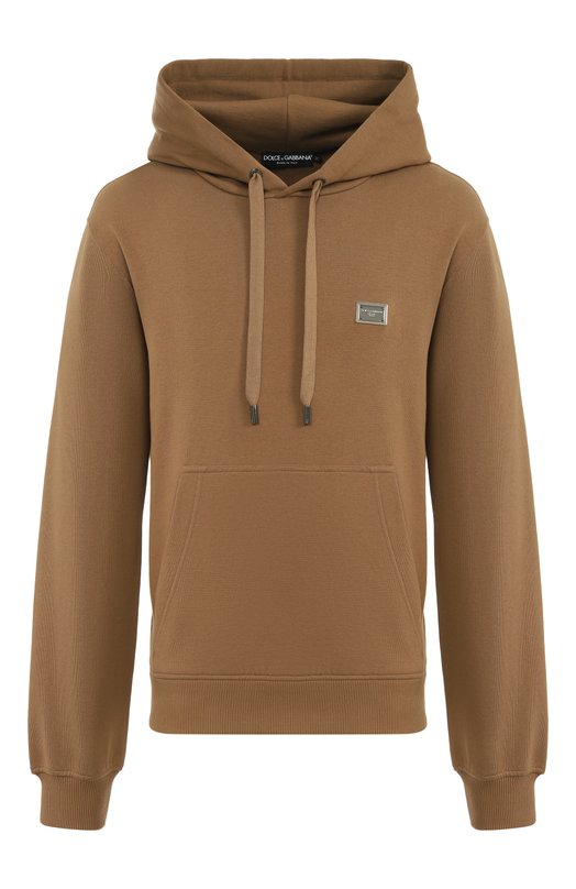 Хлопковое худи Dolce & Gabbana G9BGPT/G7N7B Коричневый G9BGPT/G7N7B