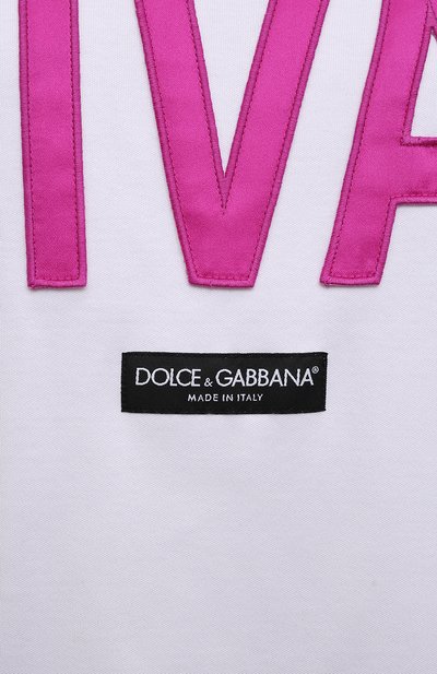 Хлопковая футболка DOLCE & GABBANA белого цвета по цене 72750 руб., арт. F8050Z/HU7H8, фото 5 Хлопковая футболка DOLCE & GABBANA, арт. F8050Z/HU7H8, фото 5