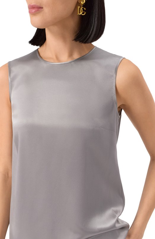 Атласный топ Dolce & Gabbana F7ZZCT/FU1UU Серый  F7ZZCT/FU1UU Фото 5