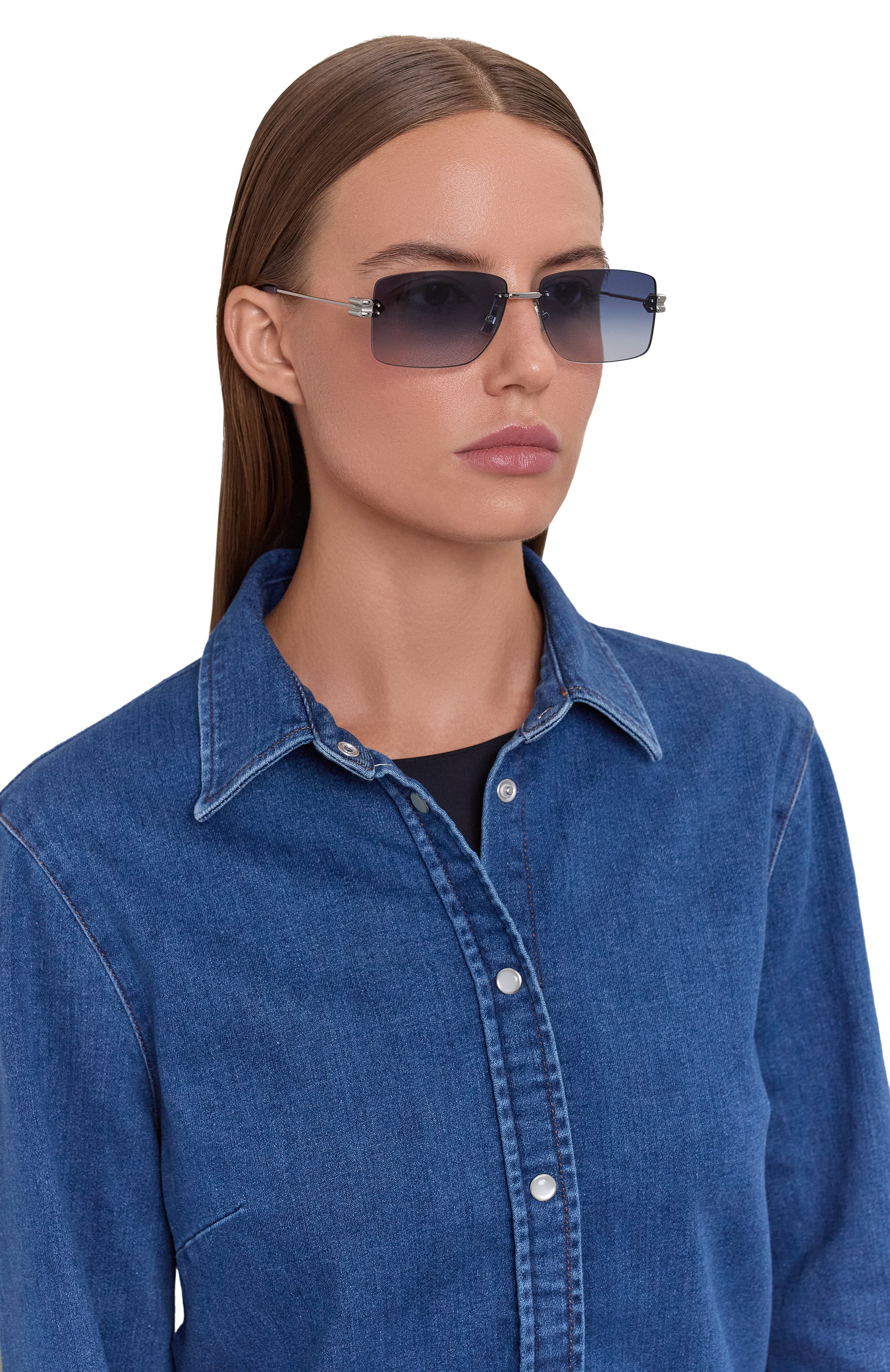 Солнцезащитные очки BOTTEGA VENETA голубого цвета по цене 51500 руб., арт. BV1126S 005, фото 3 Солнцезащитные очки BOTTEGA VENETA, арт. BV1126S 005, фото 3