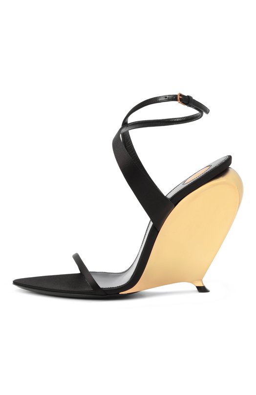 Текстильные босоножки Gippy Saint Laurent 828033/9QNA0 Чёрный  828033/9QNA0 Фото 4