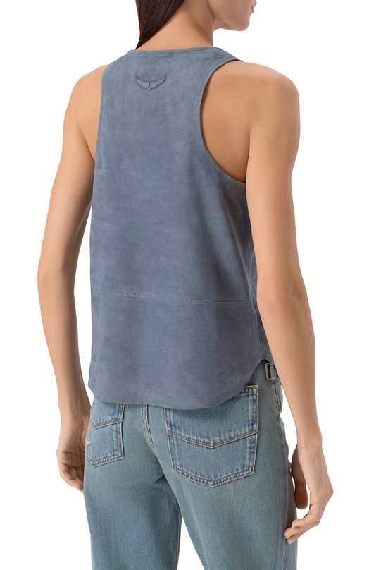 Замшевый топ Zadig and Voltaire RWT001018 Серый  RWT001018 Фото 4