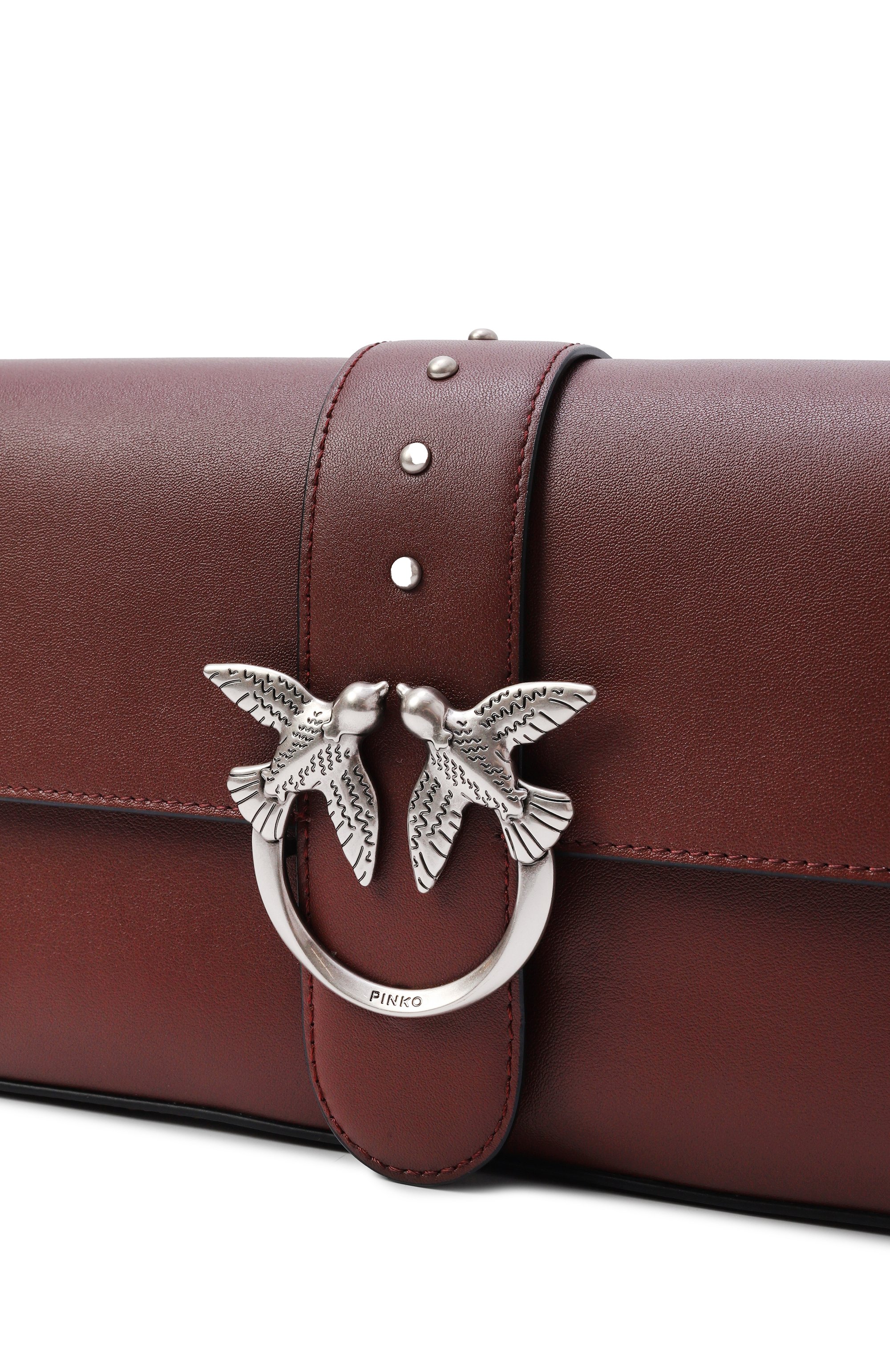 Сумка love one medium PINKO бордового цвета по цене 33300 руб., арт. 104524/A0Q0, фото 3 Сумка love one medium PINKO, арт. 104524/A0Q0, фото 3