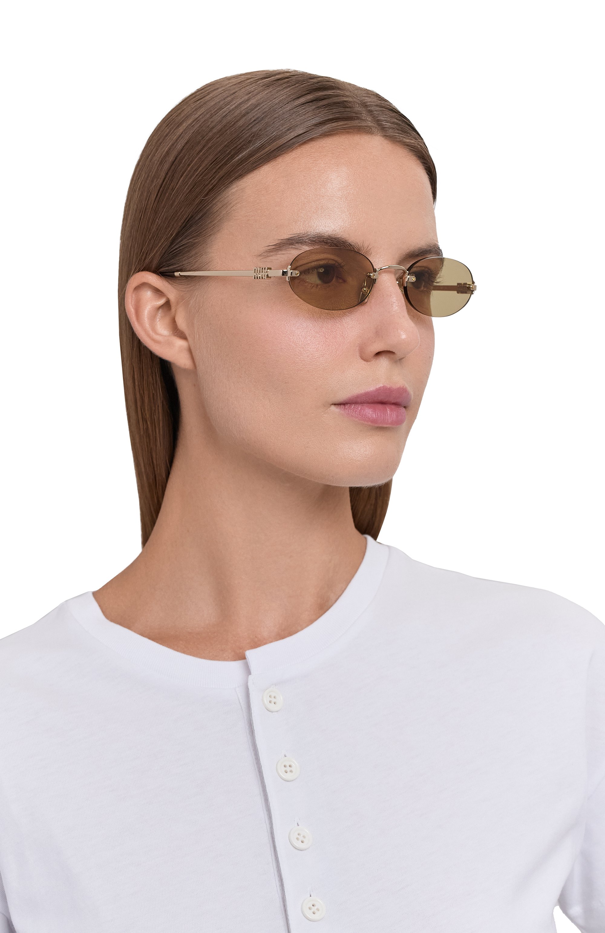 Солнцезащитные очки MIU MIU желтого цвета по цене 67950 руб., арт. A54S-ZVN10R, фото 2 Солнцезащитные очки MIU MIU, арт. A54S-ZVN10R, фото 2