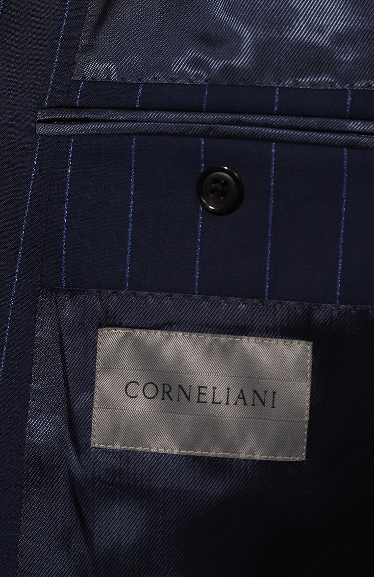 Мужской шерстяной костюм CORNELIANI темно-синего цвета, арт. 936005-9317227_SET | Фото 9 (Материал внешний: Шерсть; Рукава: Длинные; Костюмы М: Однобортный; Материал сплава: Проставлено; Стили: Классический; Драгоценные камни: Проставлено)