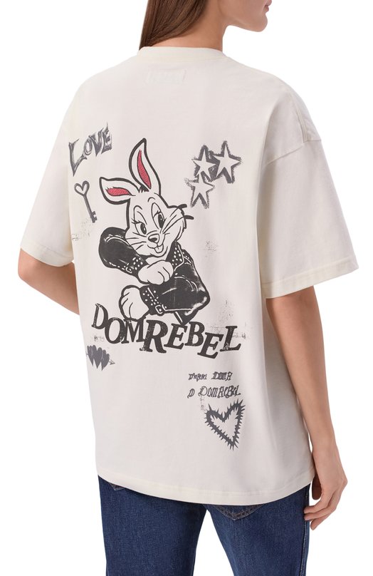 Хлопковая футболка DOMREBEL THE 0NE/T-SHIRT Белый  THE 0NE/T-SHIRT Фото 4