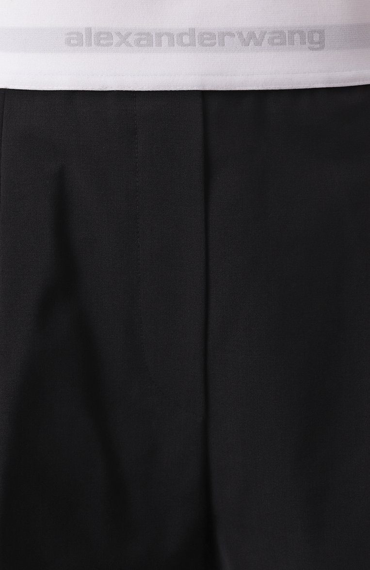 Женские шерстяные шорты ALEXANDER WANG черного цвета, арт. 1WC3244747 | Фото 6 (Материал внешний: Шерсть; Длина Ж (юбки, платья, шорты): Мини; Стили: Спорт-шик; Автоматизация ТО: Проставлено; Автоматизация состава: Проставлено)