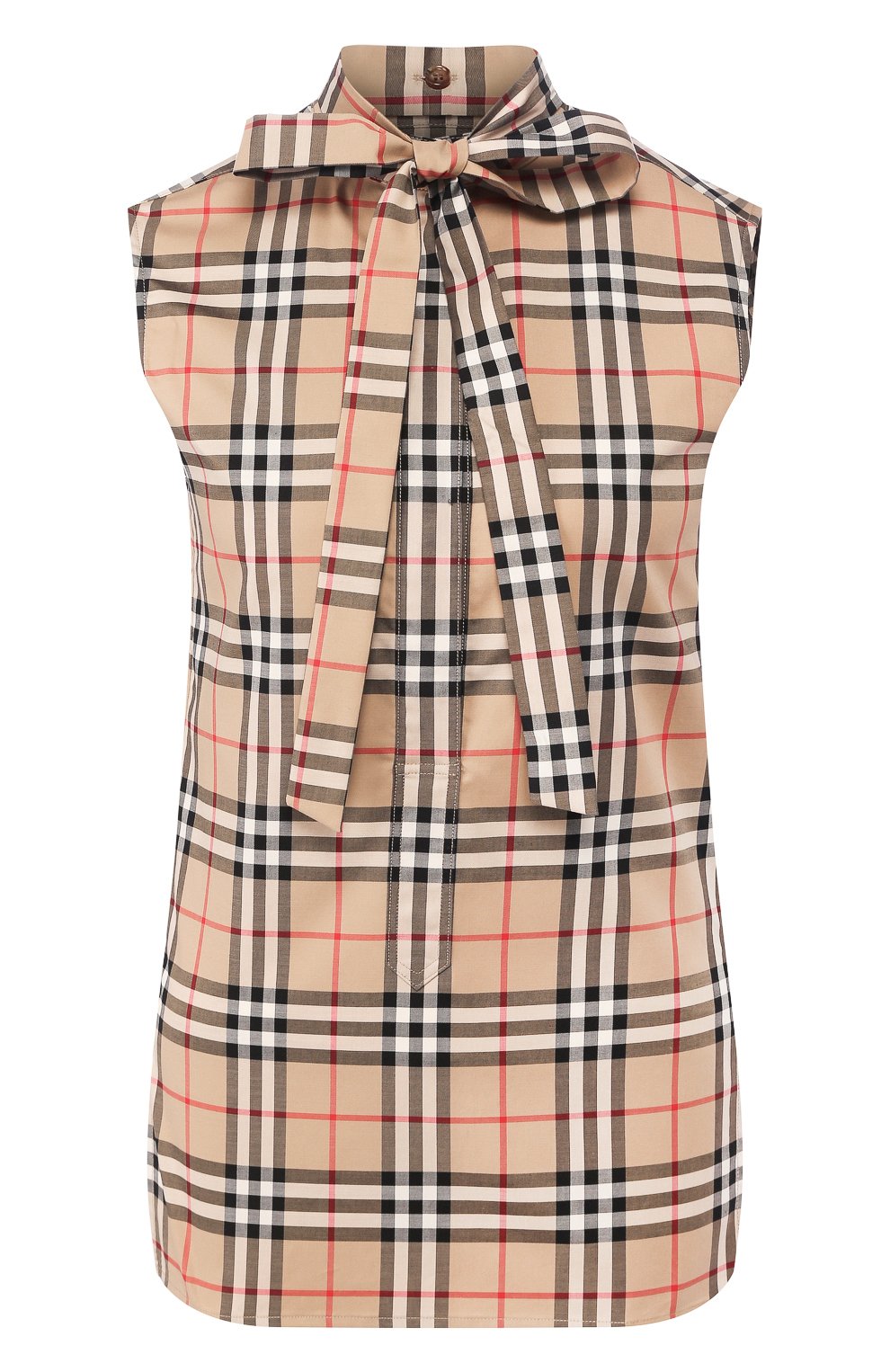 Хлопковый топ BURBERRY бежевого цвета по цене 39950 руб., арт. 8025824, фото 1 Хлопковый топ BURBERRY, арт. 8025824, фото 1