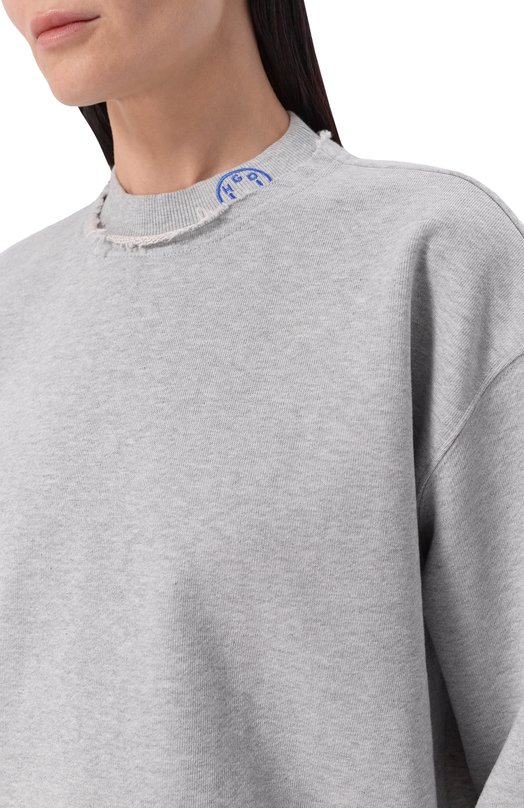 Хлопковый свитшот HUGO Blue 50553605 Серый  50553605 Фото 5