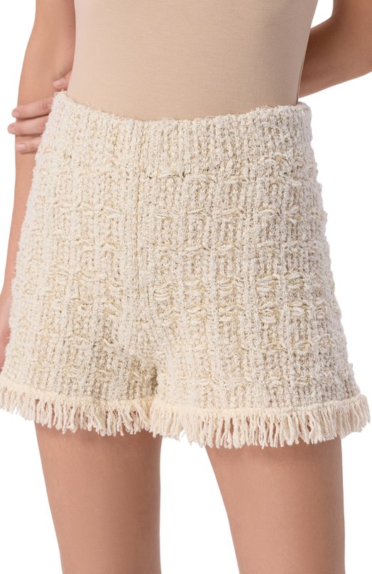 Шорты из хлопка и вискозы Twinset 251TP3572 Бежевый  251TP3572 Фото 5