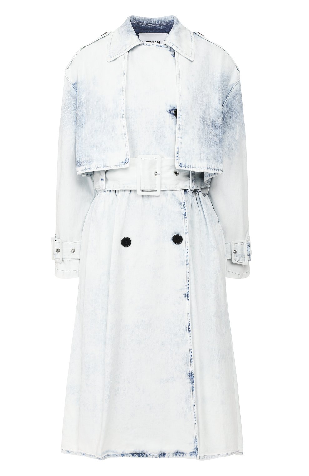 Джинсовый тренч MSGM голубого цвета по цене 107000 руб., арт. 2841MDC40L 207237, фото 1 Джинсовый тренч MSGM, арт. 2841MDC40L 207237, фото 1