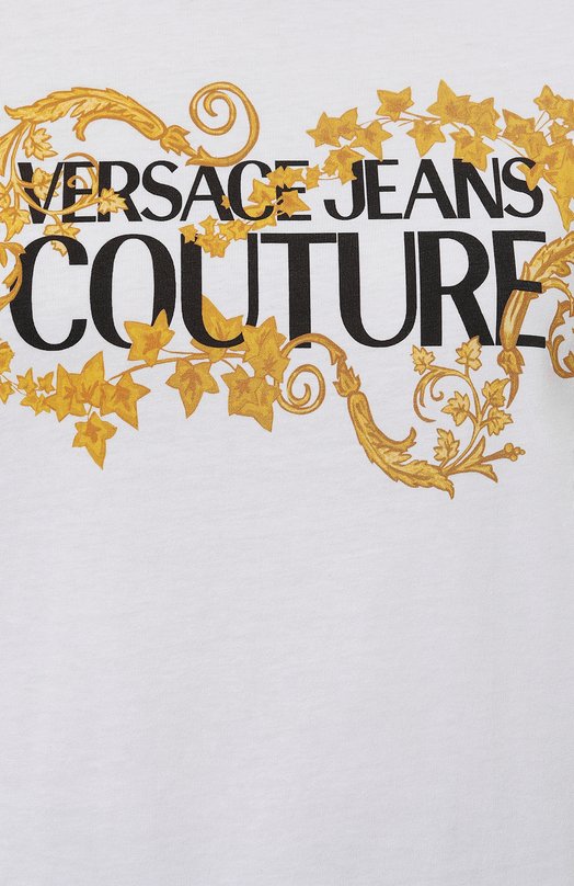 Хлопковая футболка Versace Jeans Couture 77HAHE05/CJ00E Белый  77HAHE05/CJ00E Фото 5