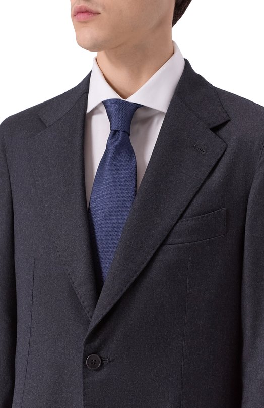 Шелковый галстук Brioni 062H00/PZ416 Синий  062H00/PZ416 Фото 2