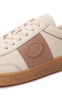 Женск�ие кожаные кеды upvillage VALENTINO кремового цвета, арт. 6W2S0IL9/FCF | Фото 7 (Материал внешний: Натуральная кожа; Материал сплава: Проставлено; Подошва: Платформа; Драгоценные камни: Проставлено; Материал внутренний: Натуральная кожа; Материал утеплителя: Без утеплителя; Кросс-КТ: Низкие; Стили: Кэжуэл)