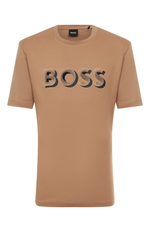 Хлопковая футболка BOSS 50551902 Бежевый 50551902