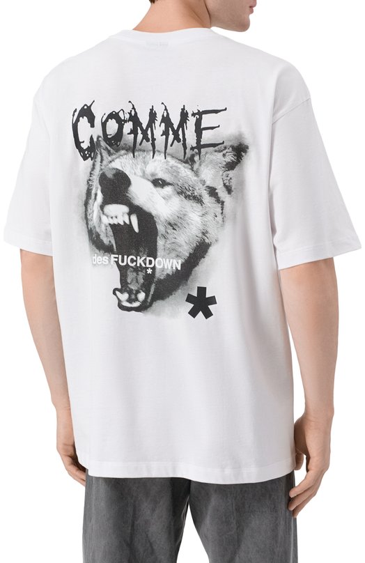 Хлопковая футболка Comme des Fuckdown CFABM01848 Белый  CFABM01848 Фото 4