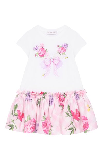 Хлопковое платье MONNALISA, арт. 11G922NP