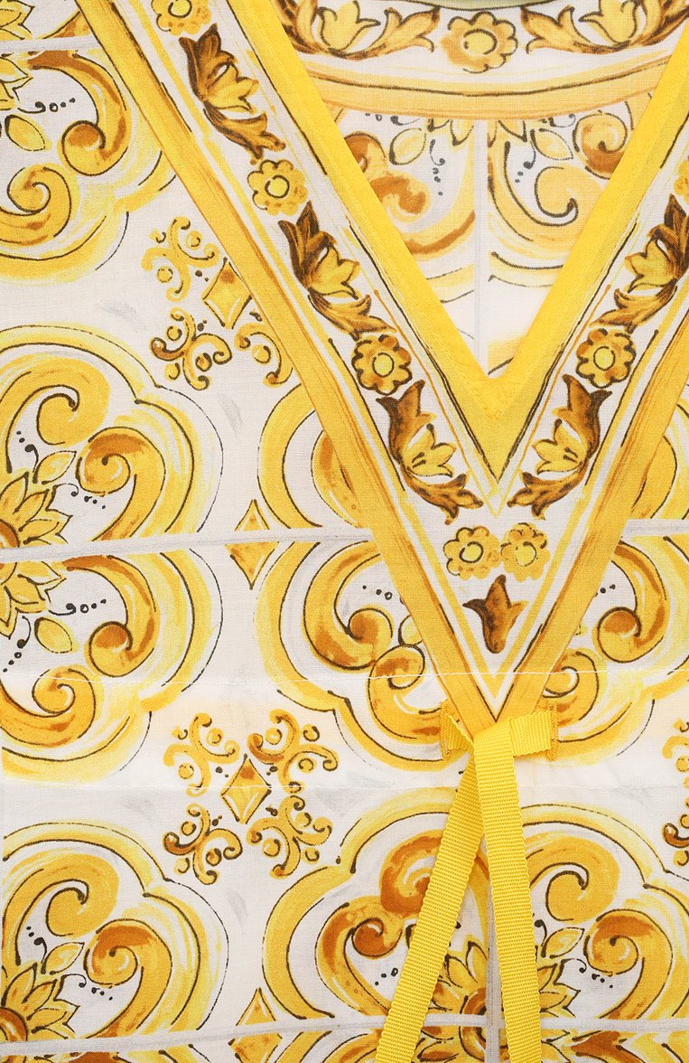 Детская хлопковая туника DOLCE & GABBANA желтого цвета, арт. LB7A14/G7J5K | Фото 3 (Рукава: Короткие; Материал внешний: Хлопок; Автоматизация состава: Проставлено; Автоматизация ТО: Проставлено; Ростовка одежда: 16 лет | 164 см, 13 - 15 лет | 158 см)