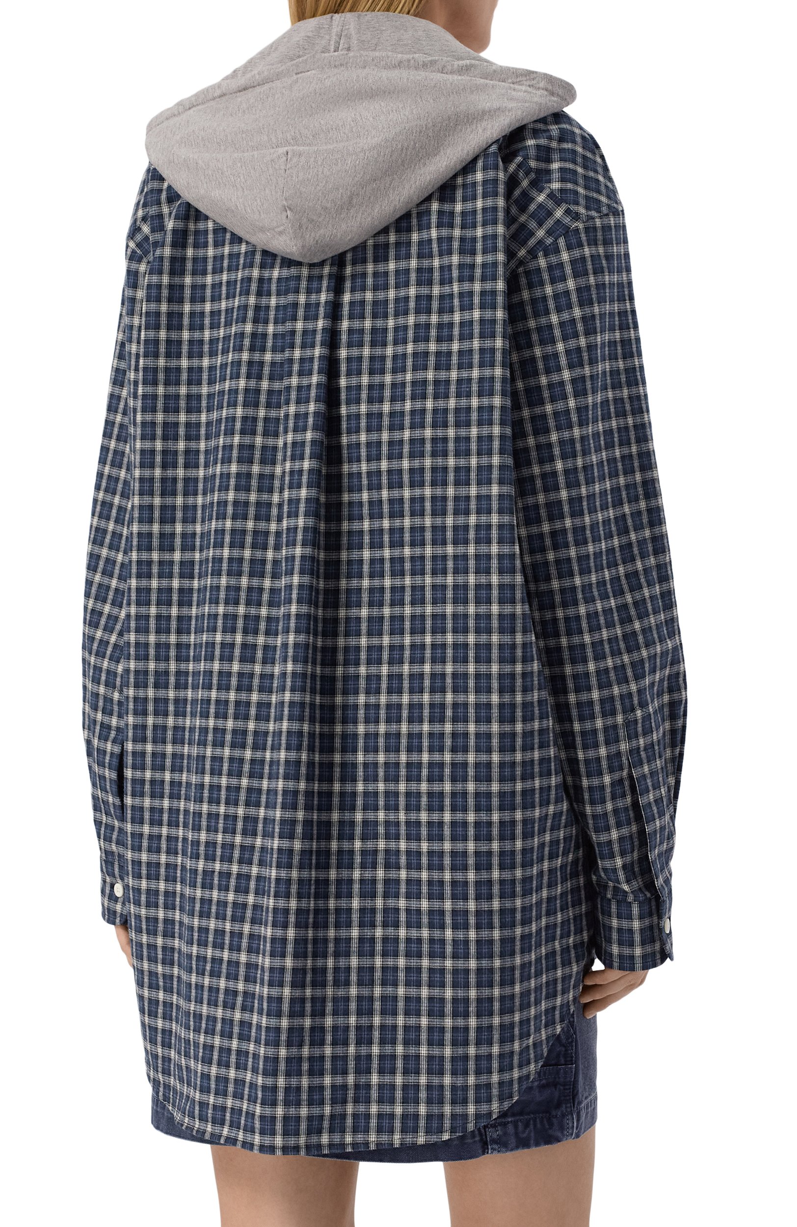 Хлопковая рубашка MIU MIU синего цвета по цене 225000 руб., арт. MK2051/6210, фото 4 Хлопковая рубашка MIU MIU, арт. MK2051/6210, фото 4