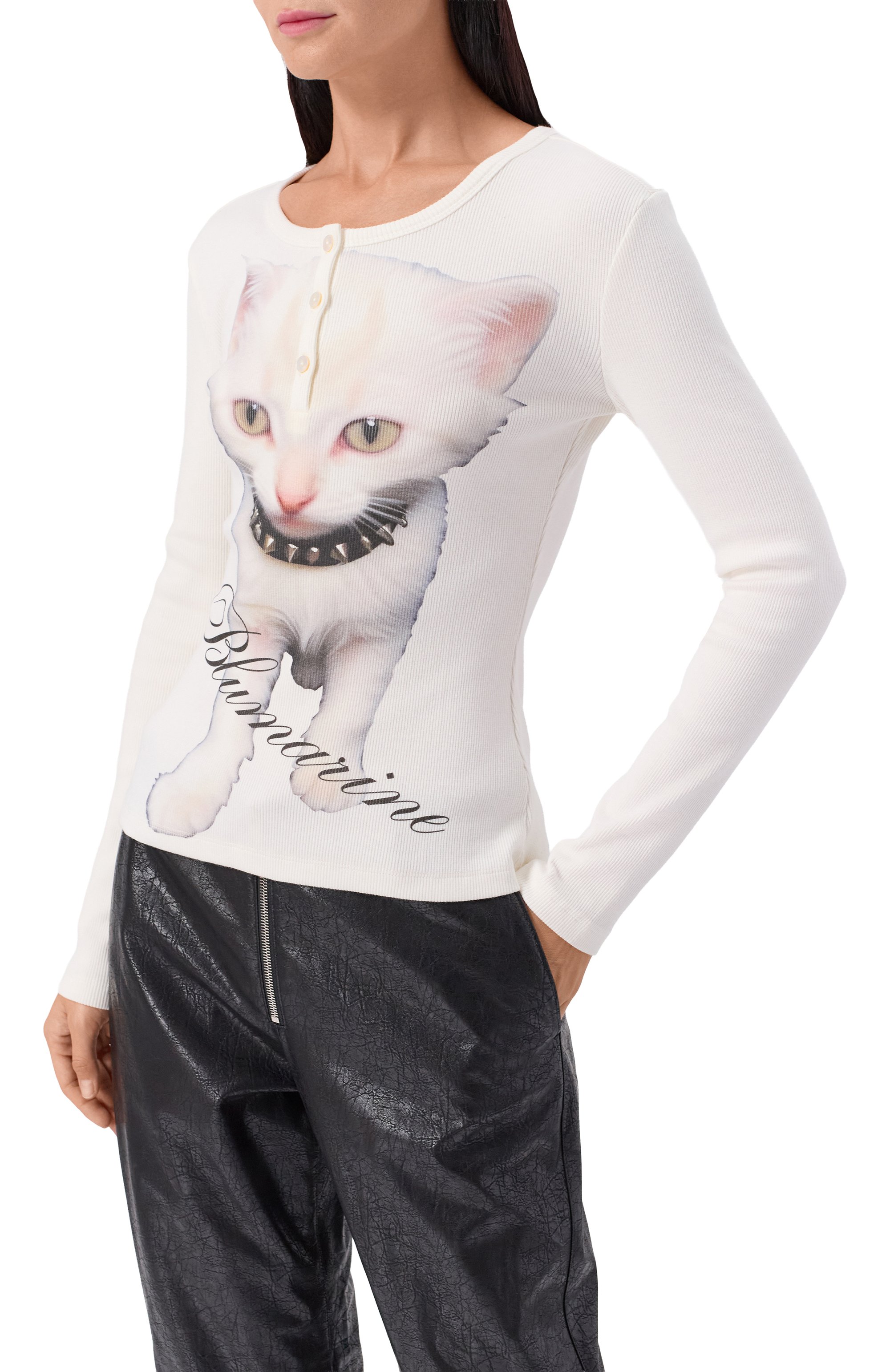 Хлопковый лонгслив BLUMARINE, арт. 2T100A, фото 3