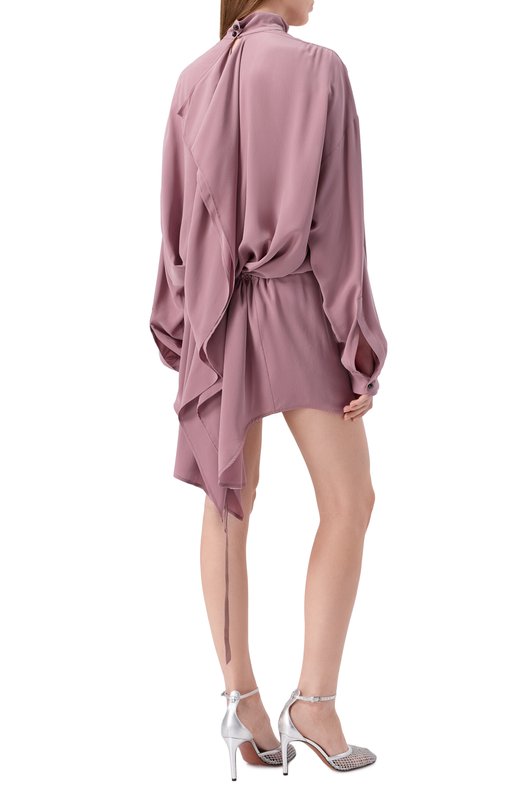 Шелковое платье Ann Demeulemeester B0013129/FA634 Розовый  B0013129/FA634 Фото 4