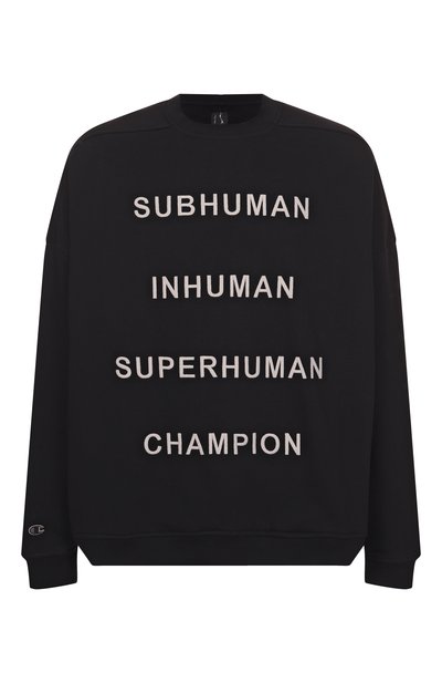Мужской хлопковый свитшот rick owens x champion RICK OWENS, арт. CM01E1669/CHFE